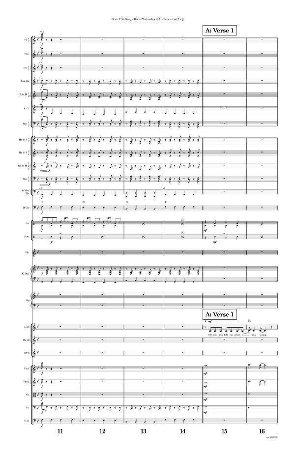 Born This Way for Rock Orchestra sheet music, page 3