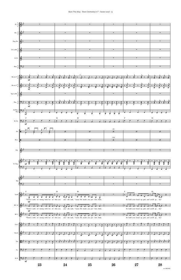 Born This Way for Rock Orchestra sheet music, page 5