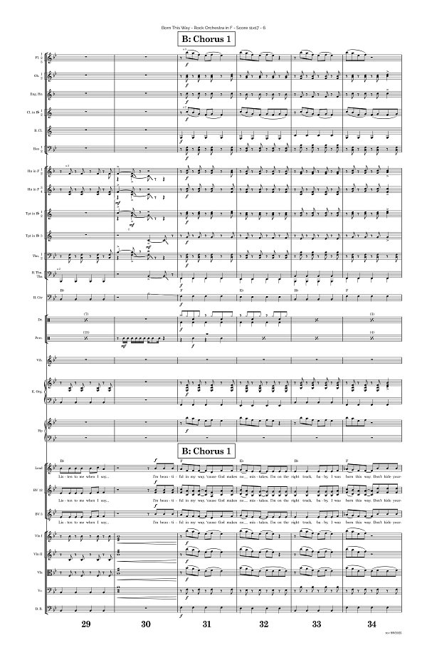 Born This Way for Rock Orchestra sheet music, page 6