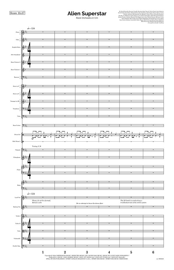 Alien Superstar for Rock Orchestra sheet music, page 1