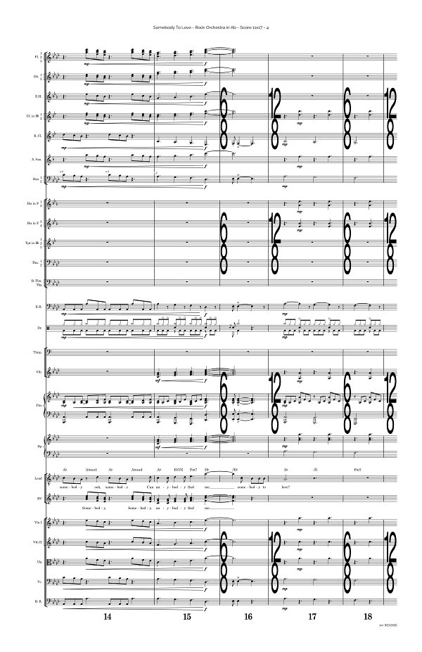 Somebody To Love for Rock Orchestra sheet music, page 4
