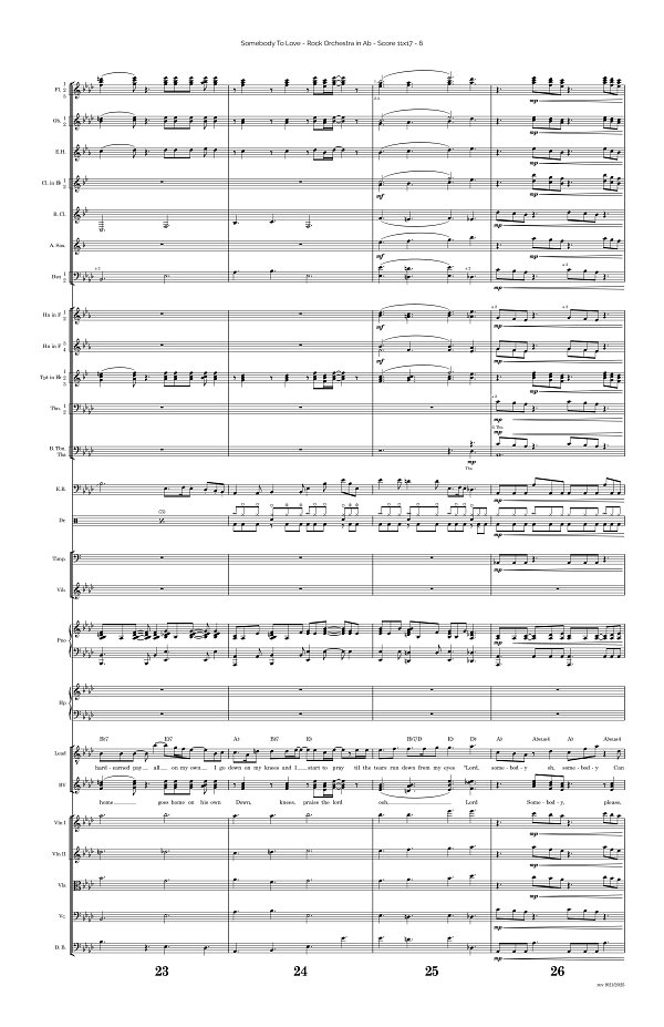 Somebody To Love for Rock Orchestra sheet music, page 6