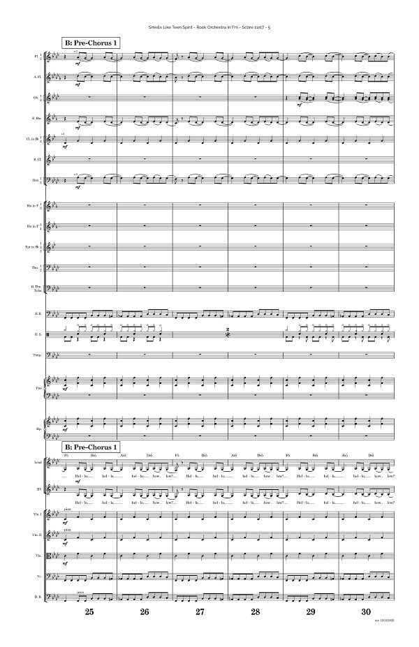 Smells Like Teen Spirit for Rock Orchestra sheet music, page 5