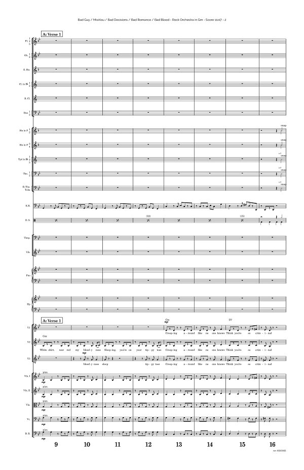 Bad Guy, Misirlou, Bad Decisions, Bad Romance, Bad Blood for Rock Orchestra sheet music, page 2