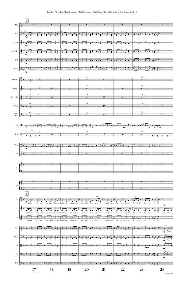Bad Guy, Misirlou, Bad Decisions, Bad Romance, Bad Blood for Rock Orchestra sheet music, page 3