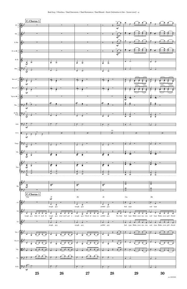 Bad Guy, Misirlou, Bad Decisions, Bad Romance, Bad Blood for Rock Orchestra sheet music, page 4