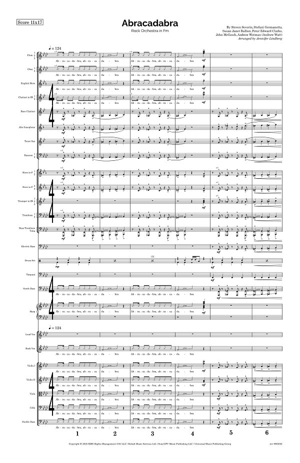 Abracadabra for Rock Orchestra sheet music, page 1