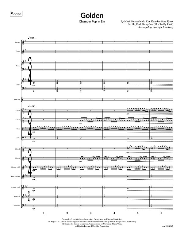 Golden for Chamber Ensemble sheet music, page 1