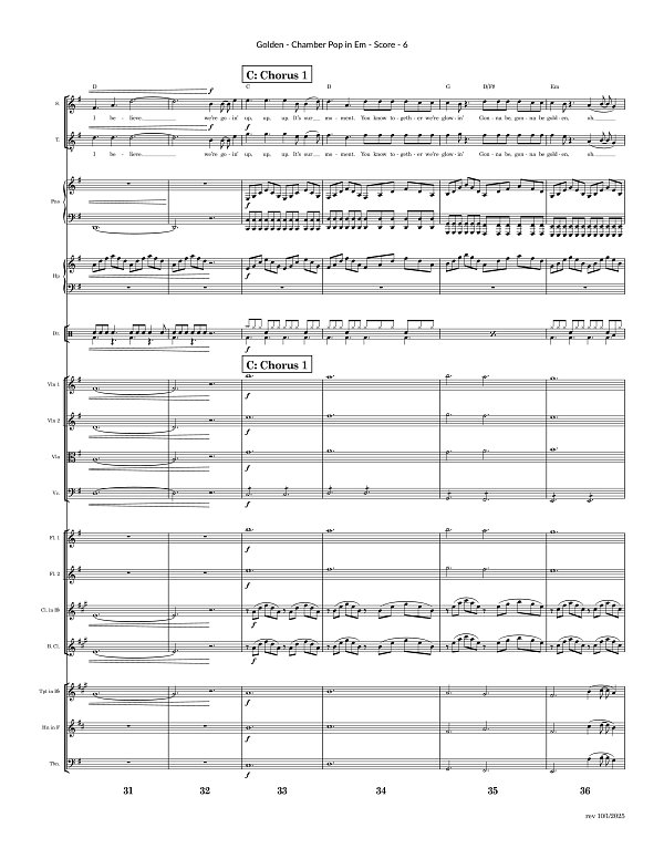 Golden for Chamber Ensemble sheet music, page 6