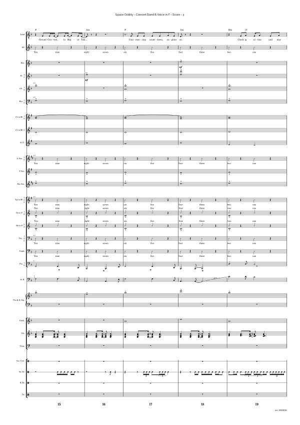 Space Oddity for Concert Band sheet music, page 3
