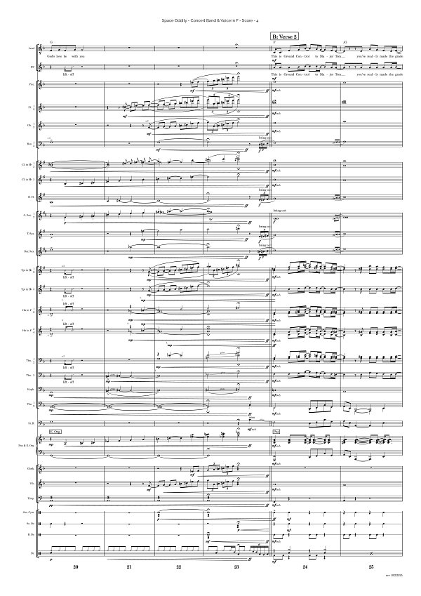 Space Oddity for Concert Band sheet music, page 4