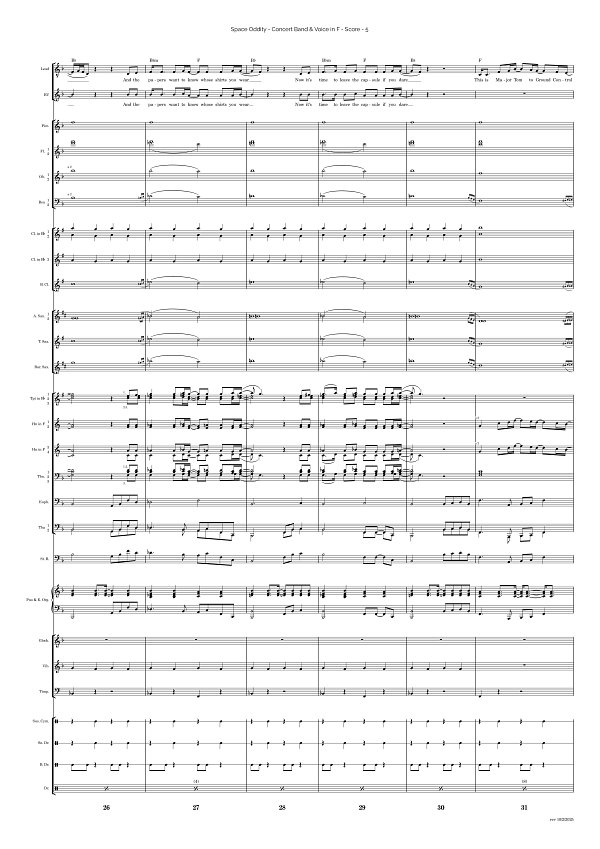 Space Oddity for Concert Band sheet music, page 5
