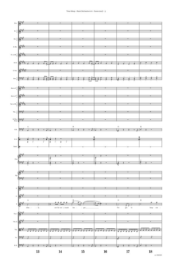 Time Warp for Rock Orchestra sheet music, page 3