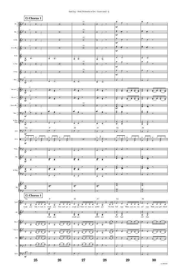 Bad Guy for Rock Orchestra sheet music, page 5