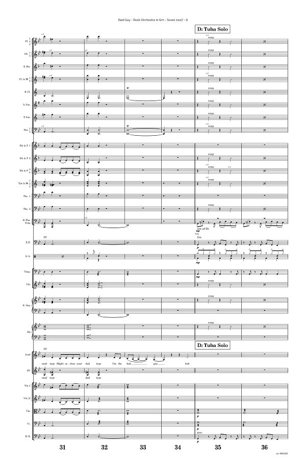 Bad Guy for Rock Orchestra sheet music, page 6