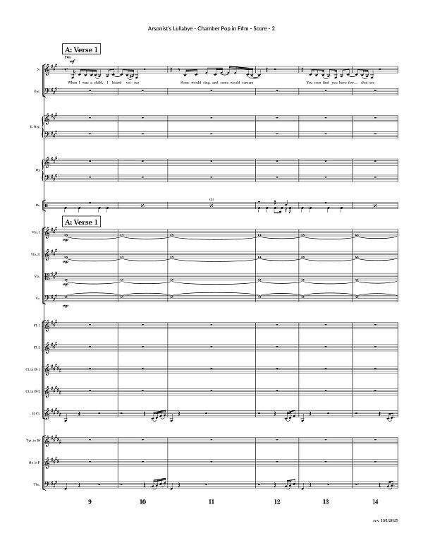 Arsonist's Lullaby for Chamber Ensemble sheet music, page 2
