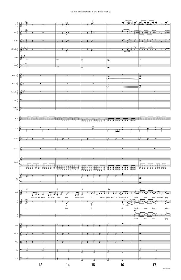 Golden for Rock Orchestra sheet music, page 3