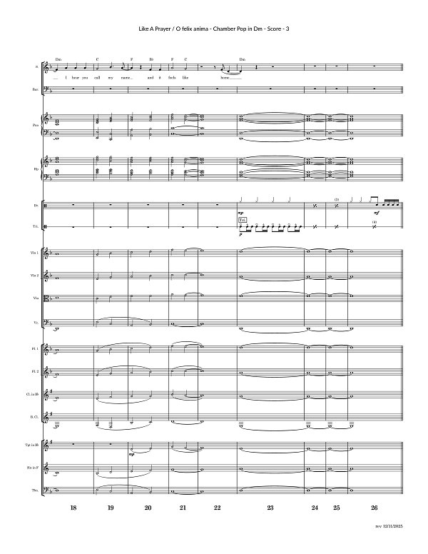Like A Prayer x O felix anima for Chamber Ensemble sheet music, page 3