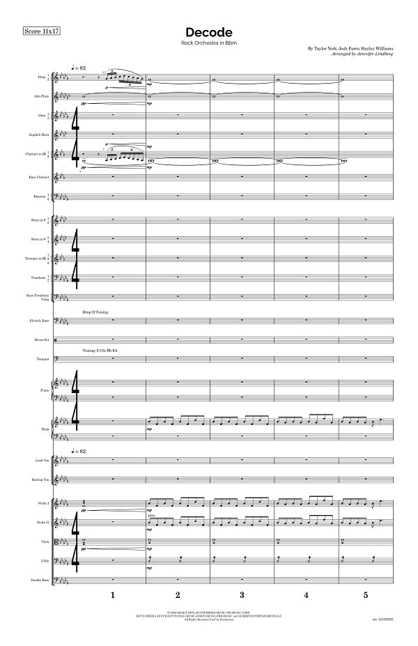 Decode for Rock Orchestra sheet music, page 1