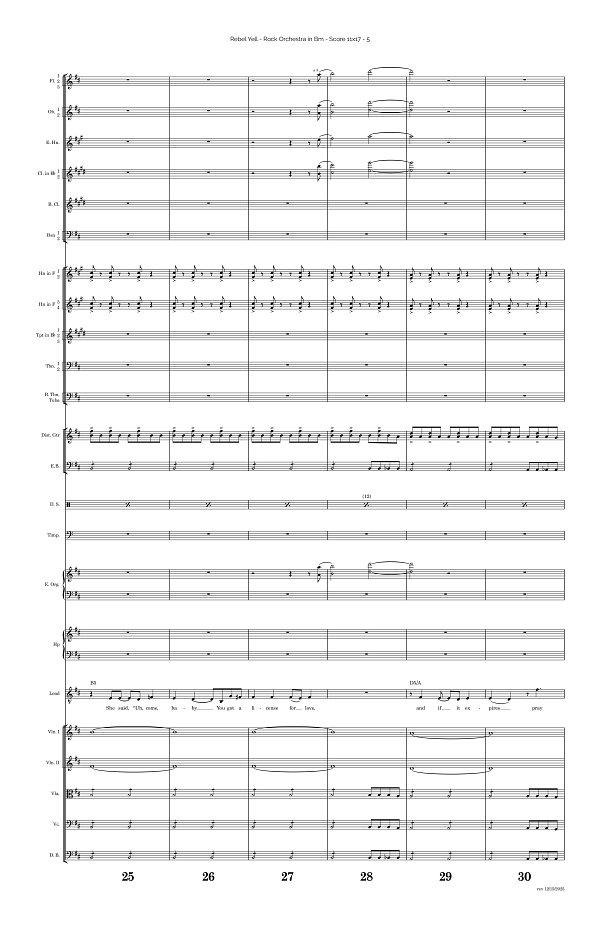 Rebel Yell for Rock Orchestra sheet music, page 5