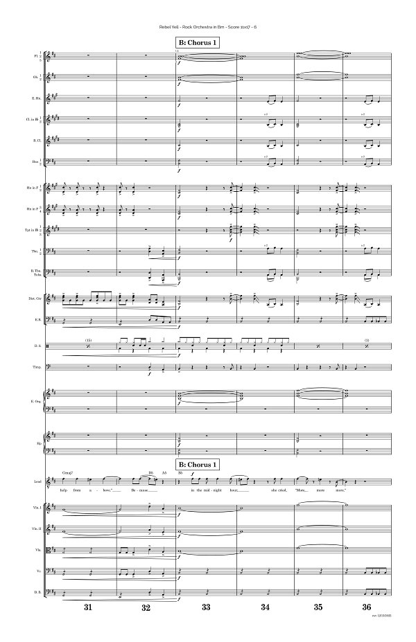 Rebel Yell for Rock Orchestra sheet music, page 6