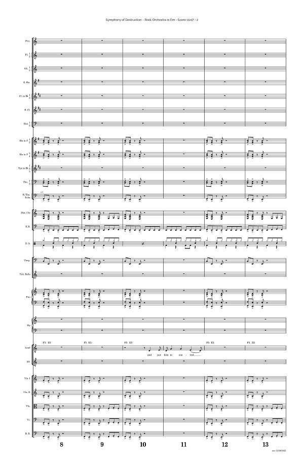 Symphony of Destruction for Rock Orchestra sheet music, page 2