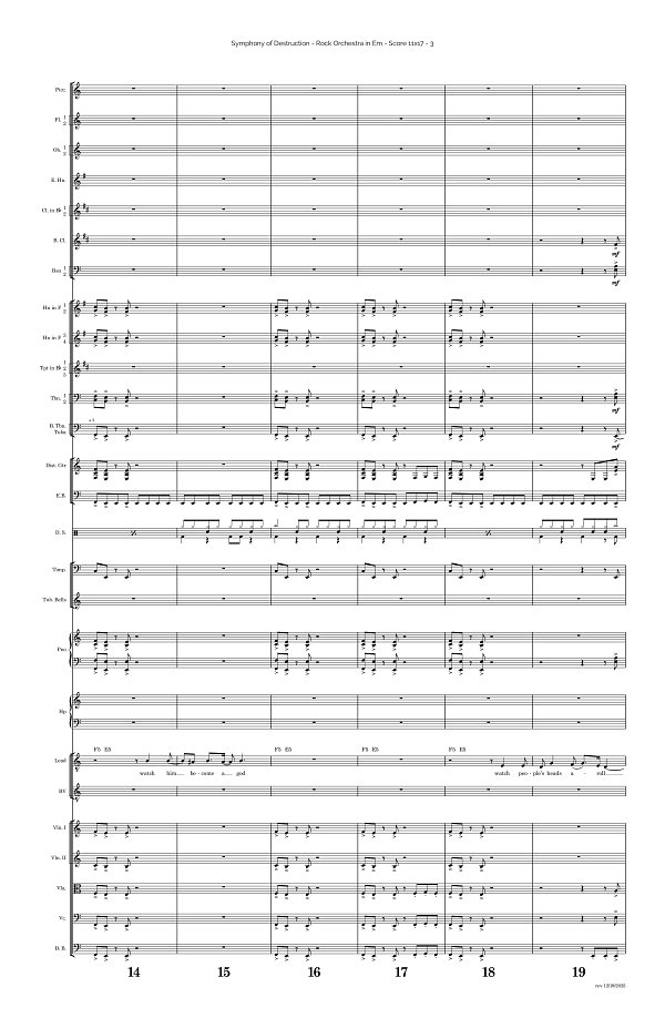 Symphony of Destruction for Rock Orchestra sheet music, page 3