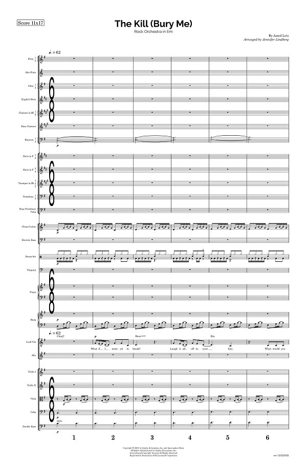The Kill (Bury Me) for Rock Orchestra sheet music, page 1