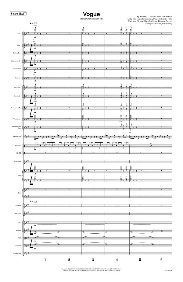 Vogue for Rock Orchestra sheet music, page 1