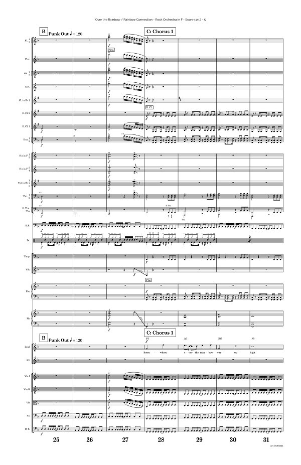 Over The Rainbow x Rainbow Connection for Rock Orchestra sheet music, page 5