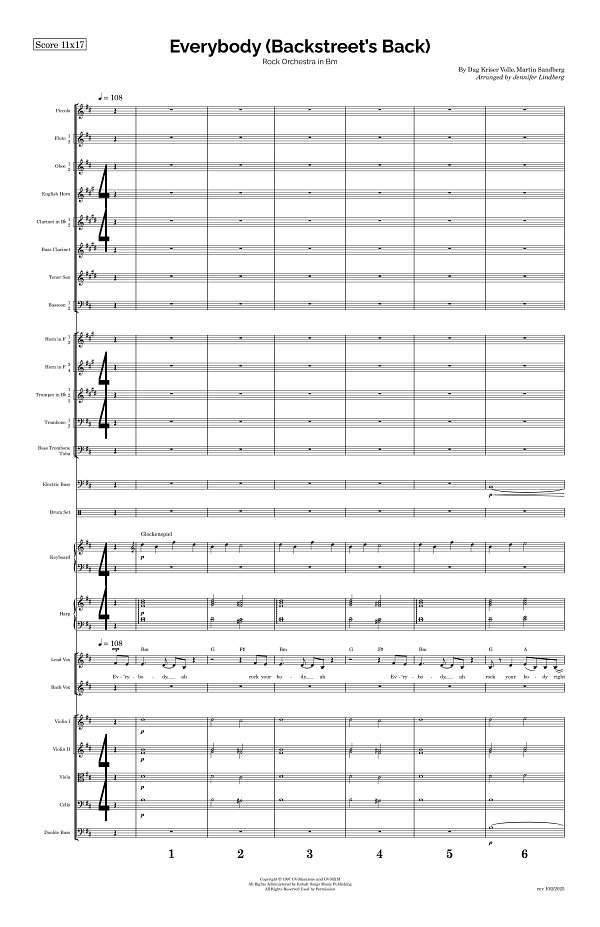 Everybody (Backstreet's Back) for Rock Orchestra sheet music, page 1