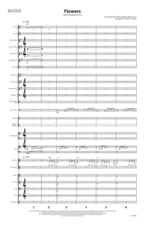 Flowers for Rock Orchestra sheet music, page 1