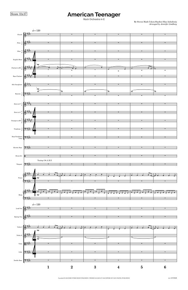 American Teenager for Rock Orchestra sheet music, page 1