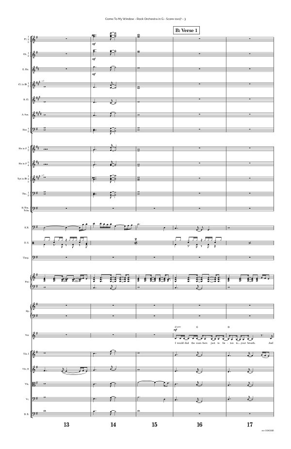 Come To My Window for Rock Orchestra sheet music, page 3