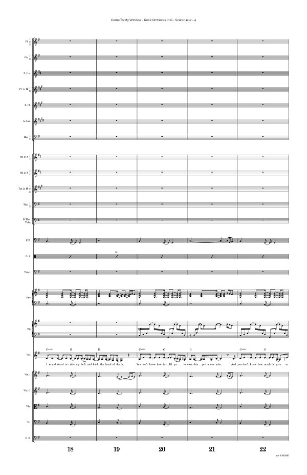 Come To My Window for Rock Orchestra sheet music, page 4