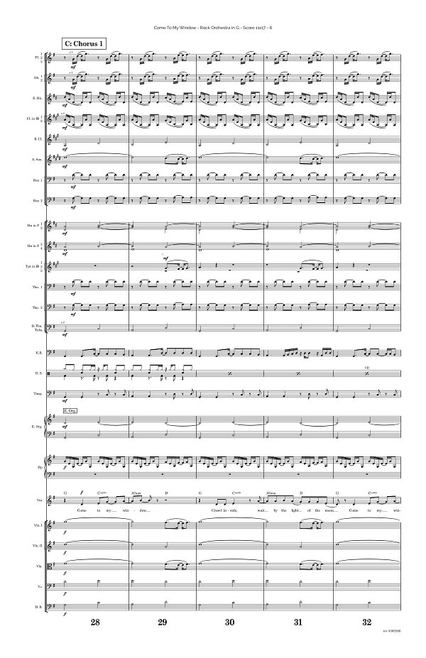 Come To My Window for Rock Orchestra sheet music, page 6