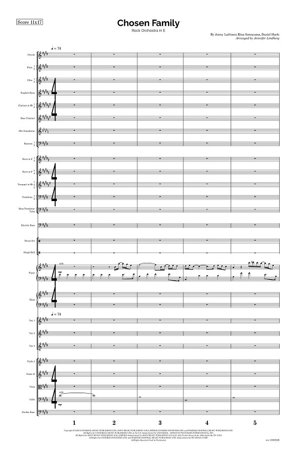 Chosen Family for Rock Orchestra sheet music, page 1