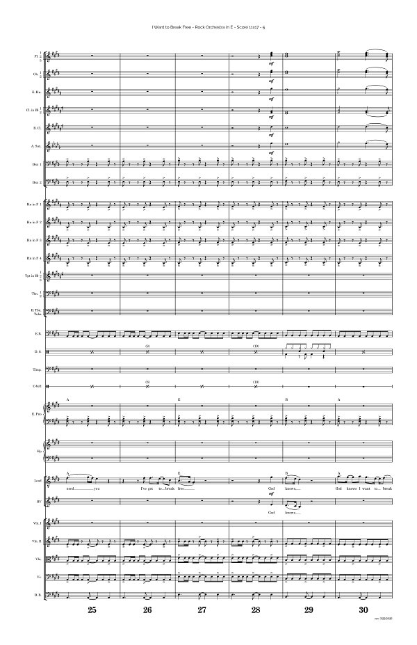 I Want To Break Free for Rock Orchestra sheet music, page 5