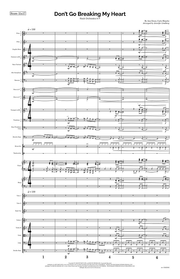 Don't Go Breaking My Heart for Rock Orchestra sheet music, page 1