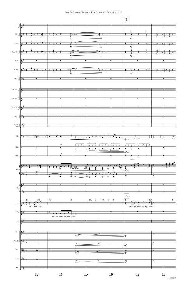 Don't Go Breaking My Heart for Rock Orchestra sheet music, page 3