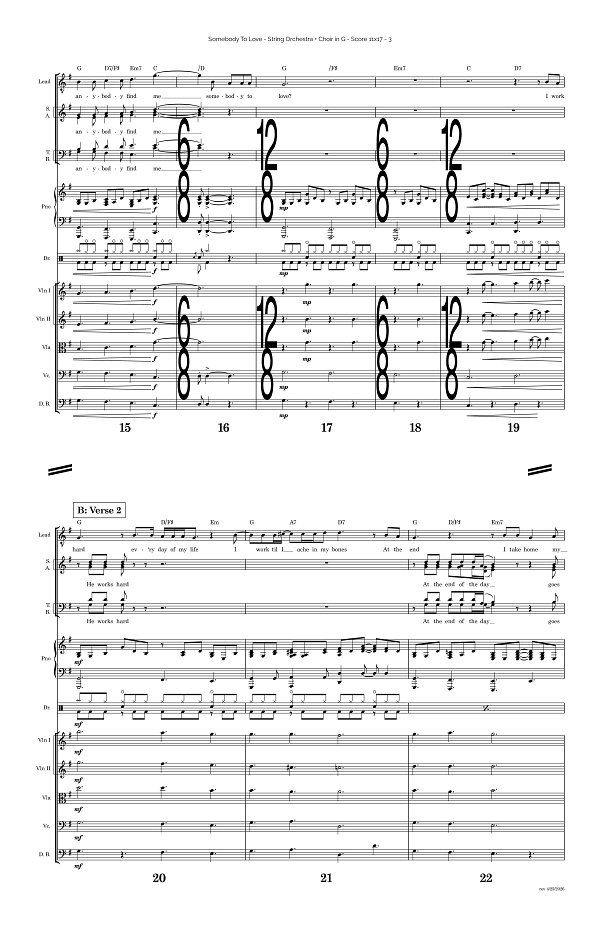Somebody To Love for String Orchestra sheet music, page 3
