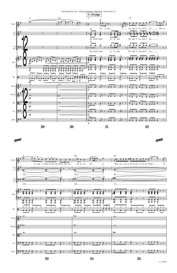 Somebody To Love for String Orchestra sheet music, page 5