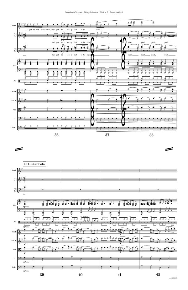 Somebody To Love for String Orchestra sheet music, page 6