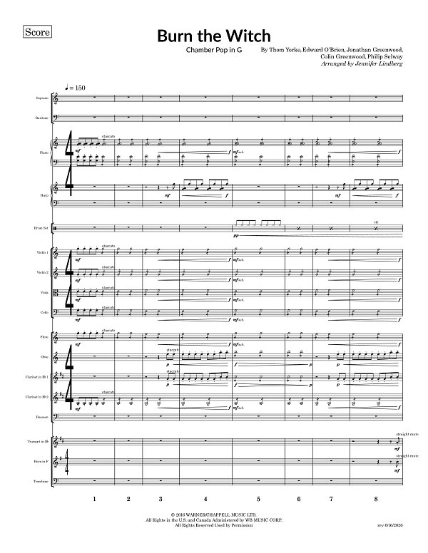 Burn the Witch for Chamber Ensemble sheet music, page 1
