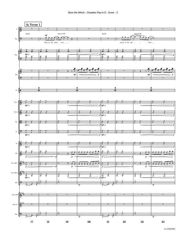Burn the Witch for Chamber Ensemble sheet music, page 3