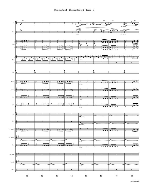 Burn the Witch for Chamber Ensemble sheet music, page 6