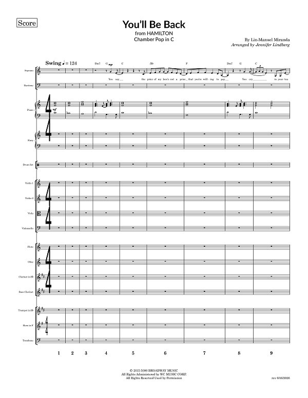 You'll Be Back for Chamber Ensemble sheet music, page 1