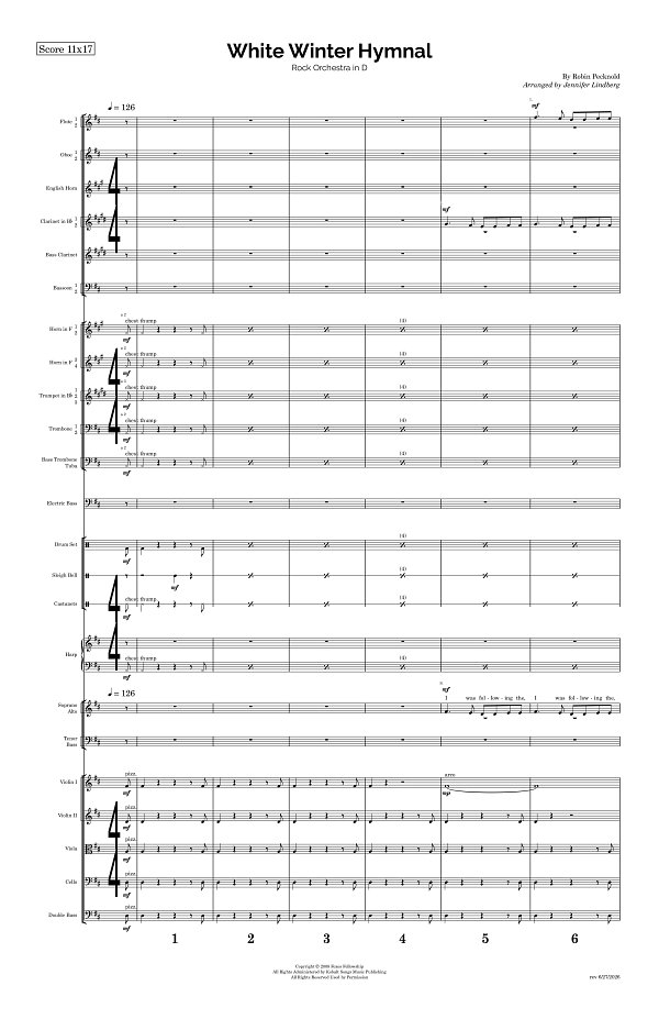 White Winter Hymnal for Rock Orchestra sheet music, page 1