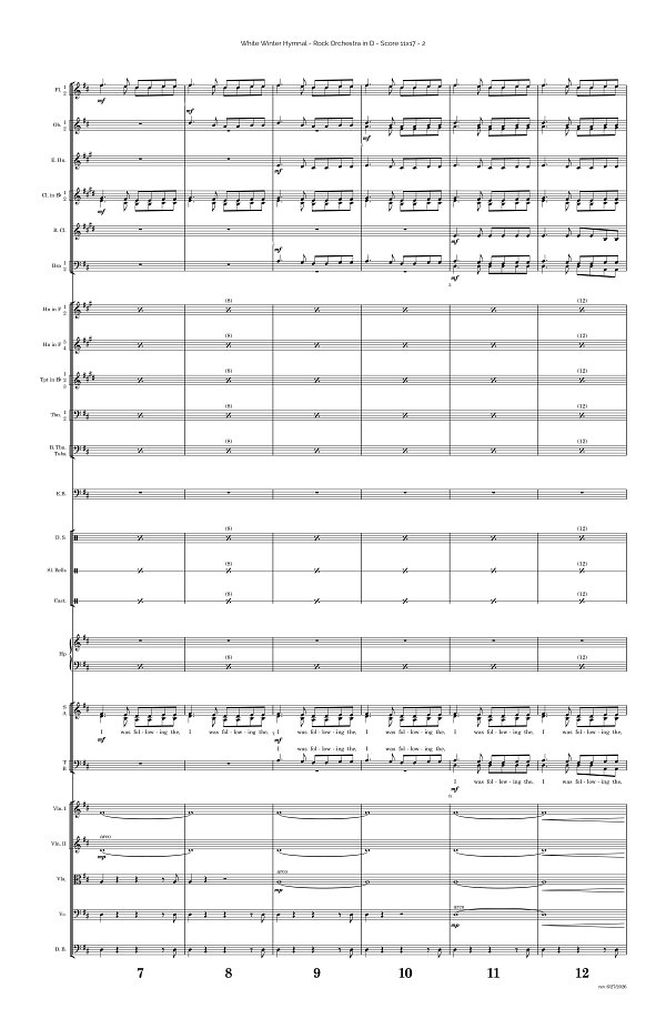 White Winter Hymnal for Rock Orchestra sheet music, page 2