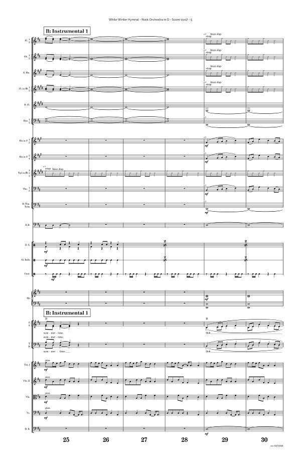 White Winter Hymnal for Rock Orchestra sheet music, page 5